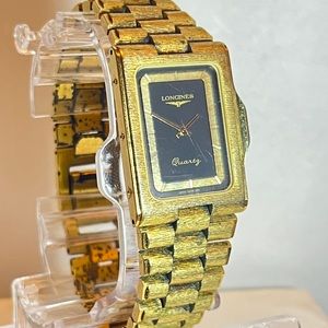 longines mens vintage gold Square wristwatch